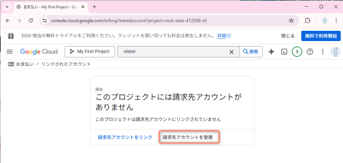 「請求先アカウントを管理」をクリックします。